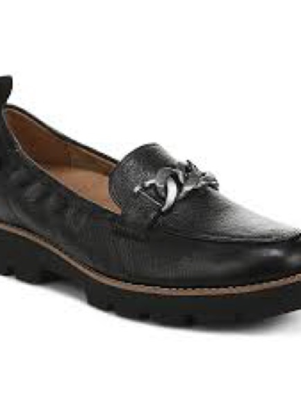 Vionic Black Leather Loafer with Chain Detail size 7 - Picture 3 of 9